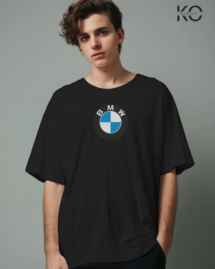 Image of Black color drop shoulder t-shirt with BMW M3 Print for men at reasonable price